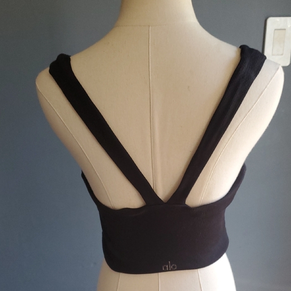 ALO Yoga Classic Black Square Neck Tank Sz M - Picture 6 of 10